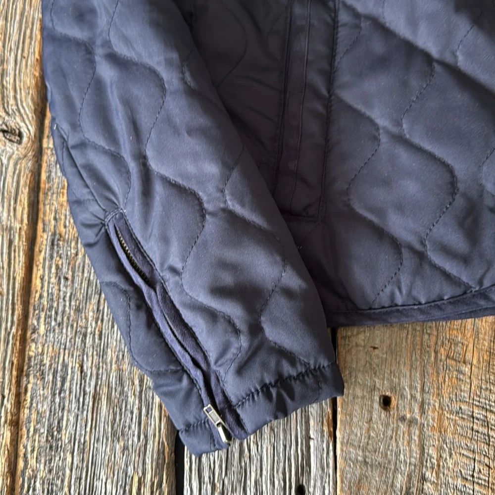 H&M L.O.G.G. Diamond Quilted Navy Jacket Size 8 - Picture 12 of 13